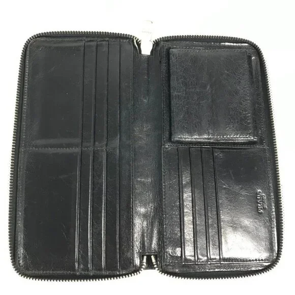 PRADA 2M1264 Skull skull Long wallet Zip Around Long Wallet Leather Black